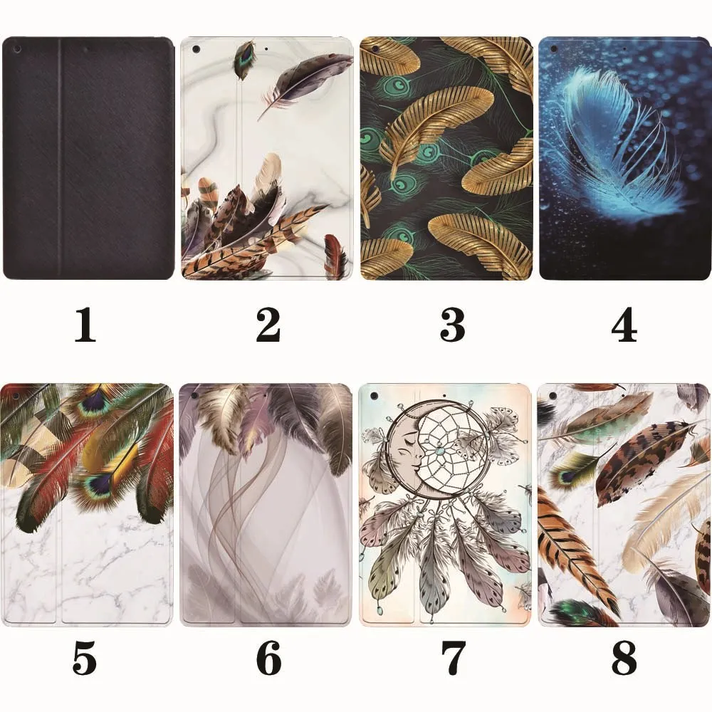 Чехол-подставка из искусственной кожи с перьями для iPad 2 3 4 5 6 7 8 9/MINI 1 6/Air/Pro - купить