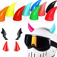 1pc multicolor helmet devil horns motorcycle electric car styling helmet stickers long short helmet accessories