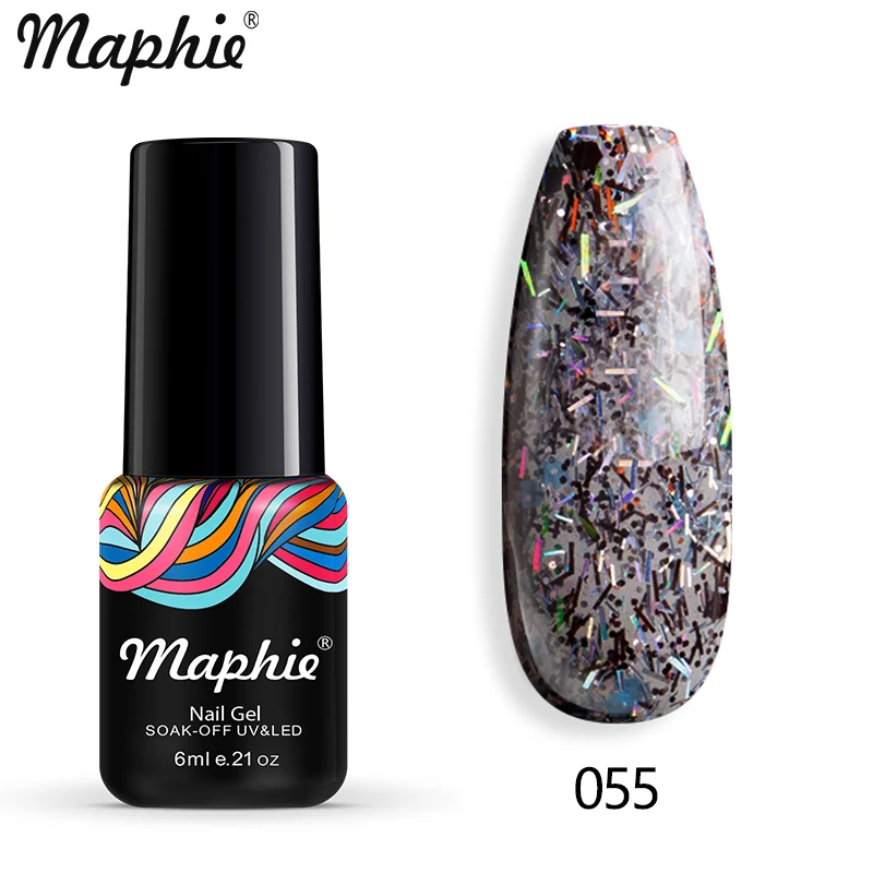 055 Maphie бриллиантовый блеск с ультрафиолетовым свечением Гель-лак для ногтей мерцающий декор с блестками Блестящий лак для ногтей полуперманентный лак Led синий гель для ногтей - Цвет: 055