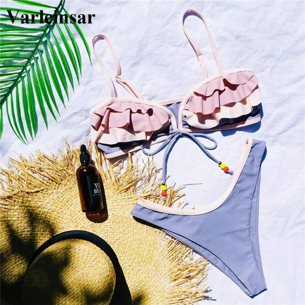 Новый сексуальный женский купальник-бикини 2020 купальный костюм комплект бикини