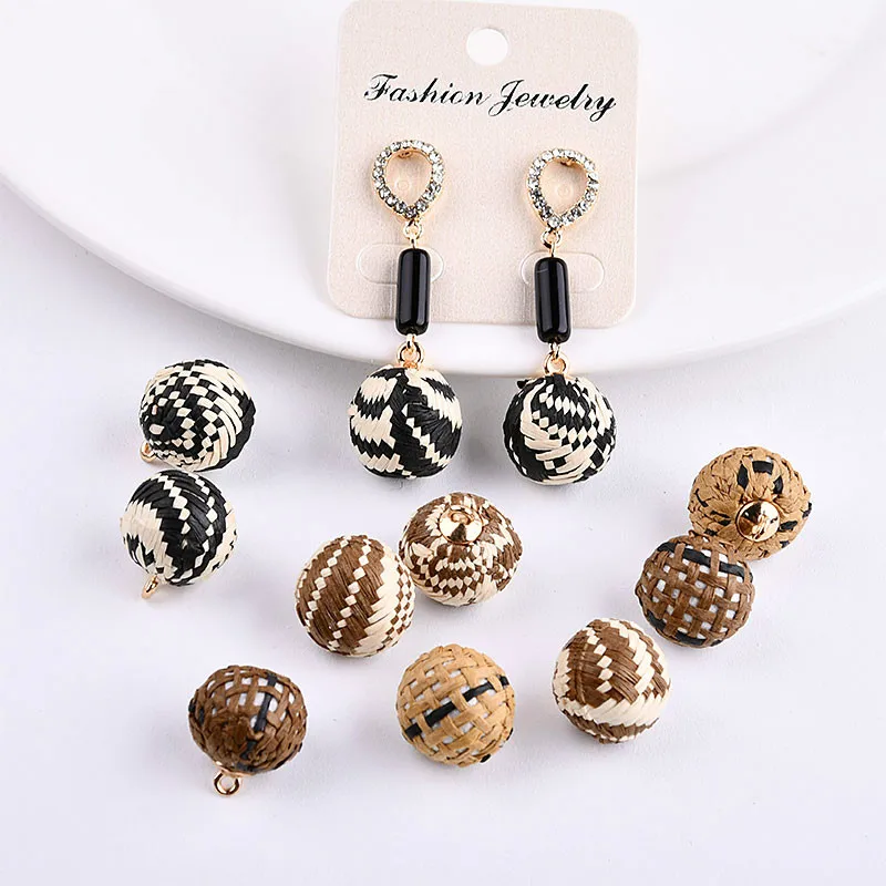 Zeroupp бамбуковая солома камея шар серьги ожерелье аксессуары принадлежности для