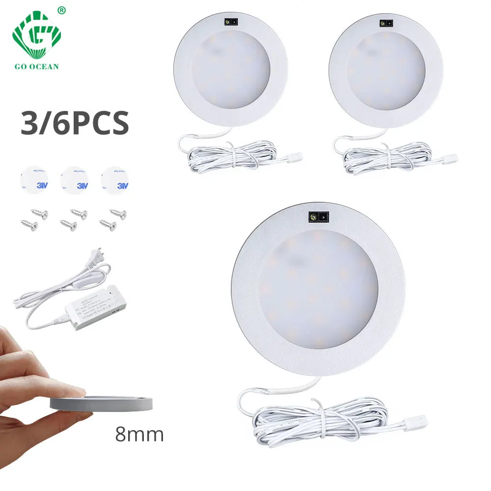 3 Вт датчик движения светодиодная подсветка под шкаф круглый 21 СИД Кухня смарт