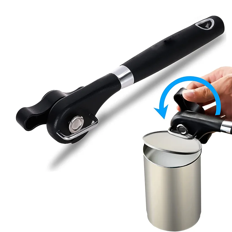 

Manual Can Opener Tin Opener with Non-Slip Handle Stainless Steel Tin Lids Jar Bottle Caps Openers Kitchen Bottle Openers