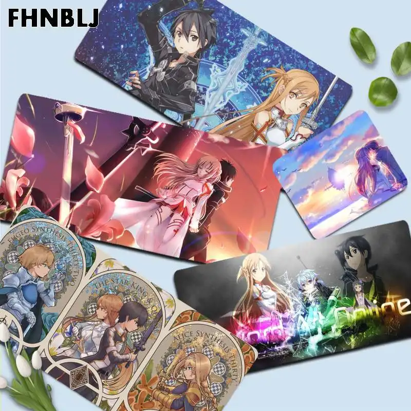 

Большой игровой коврик для мыши FHNBLJ Sword Art Online L XL XXL, игровой коврик для мыши, размер для офиса, длинный Настольный коврик, милый стол для спаль...