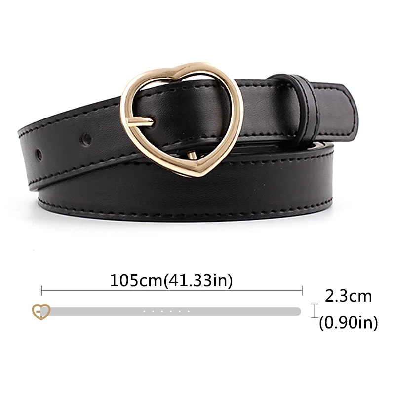 Ремень из искусственной кожи для женщин и девушек модный пояс с пряжкой в форме