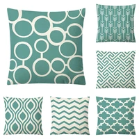 green series nordic geometric cotton linen cushion cover home sofa decor 4545cm funda de cojines hot selling