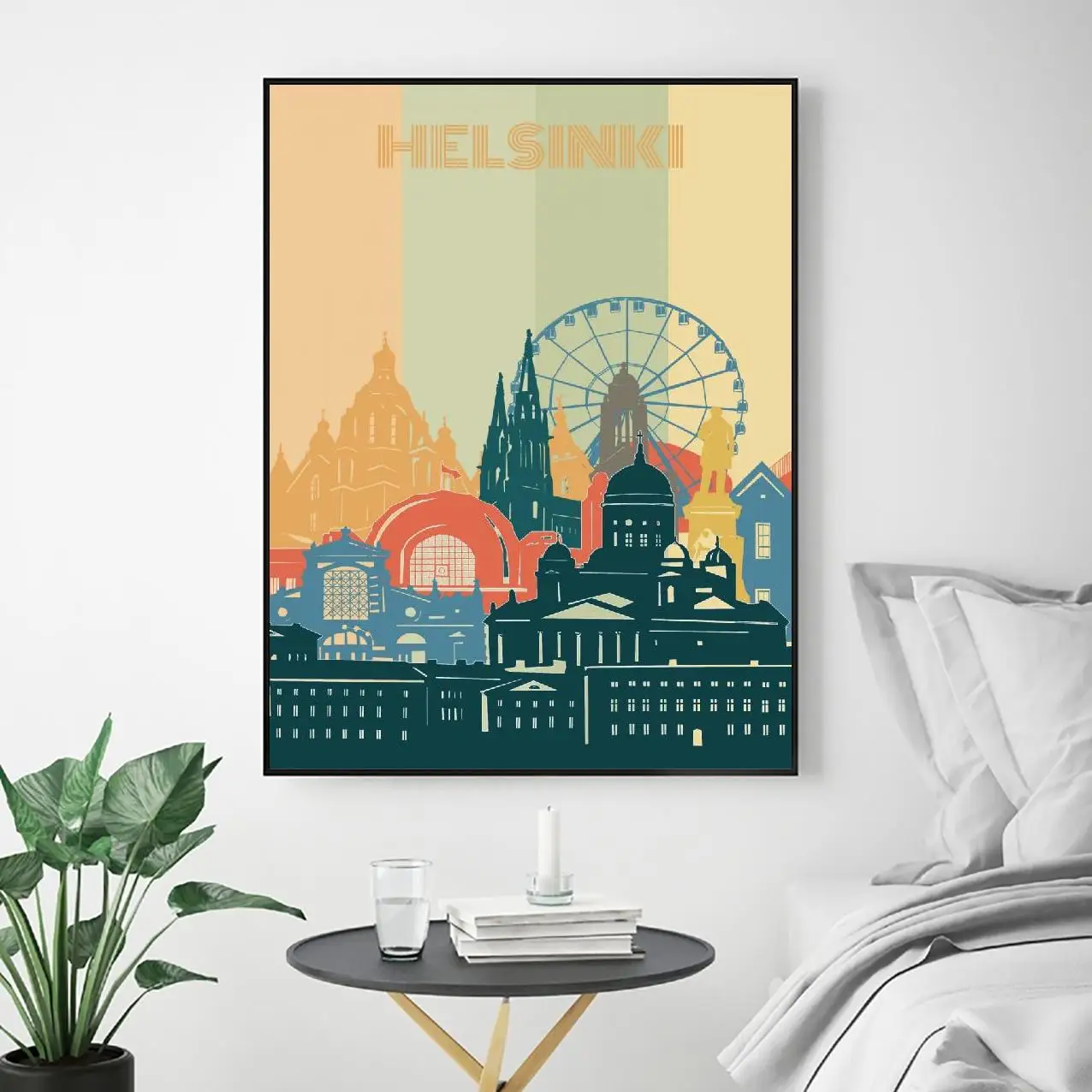 Хельсинки городской Ретро пейзаж холст искусство печать настенный плакат