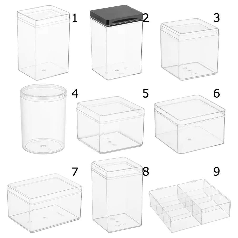Прозрачная пластиковая коробка для хранения 1 шт. прозрачная квадратная