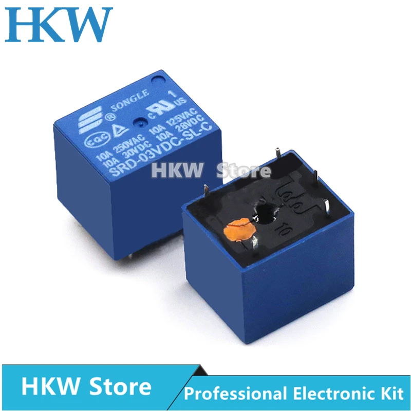 5pcs Relay SRD-03VDC-SL-C SRD-05VDC-SL-C SRD-06VDC-SL-C SRD-09VDC-SL-C 3V 5V 6V 9V 12V 24V 48V 10A 250VAC 5PIN Relays Relais |