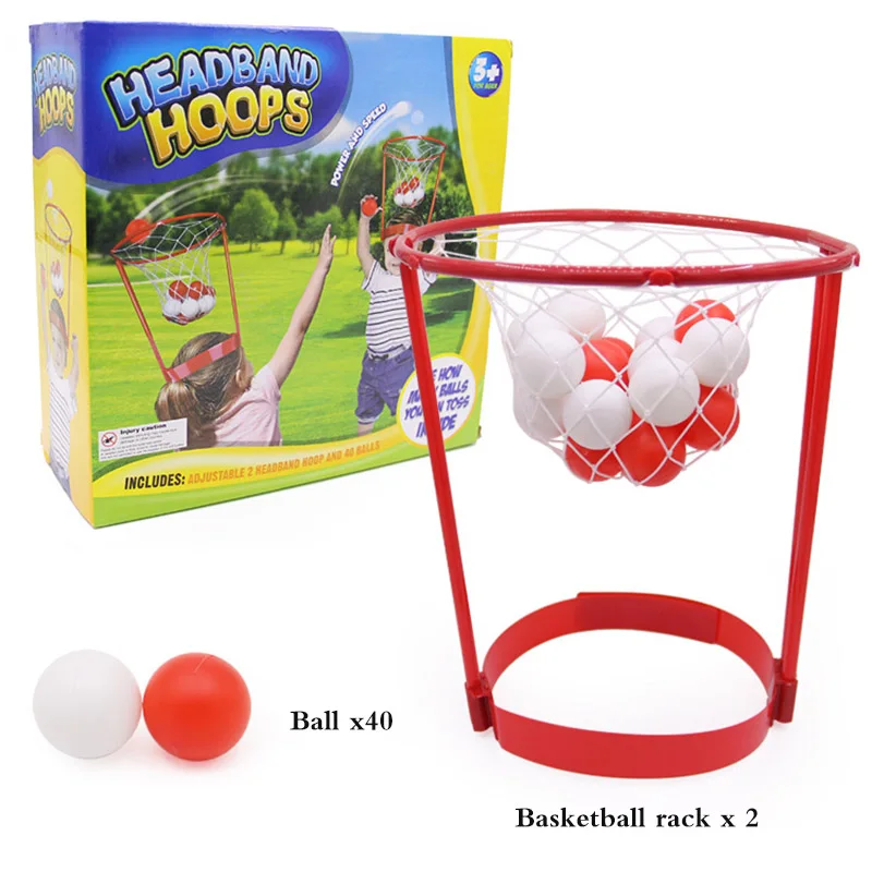 

Overhead Basketball Shooting Set Parent-Child Game Headband Basket Throw Ball Kit Safe Catch Basketball Learning Toy Kids Babies