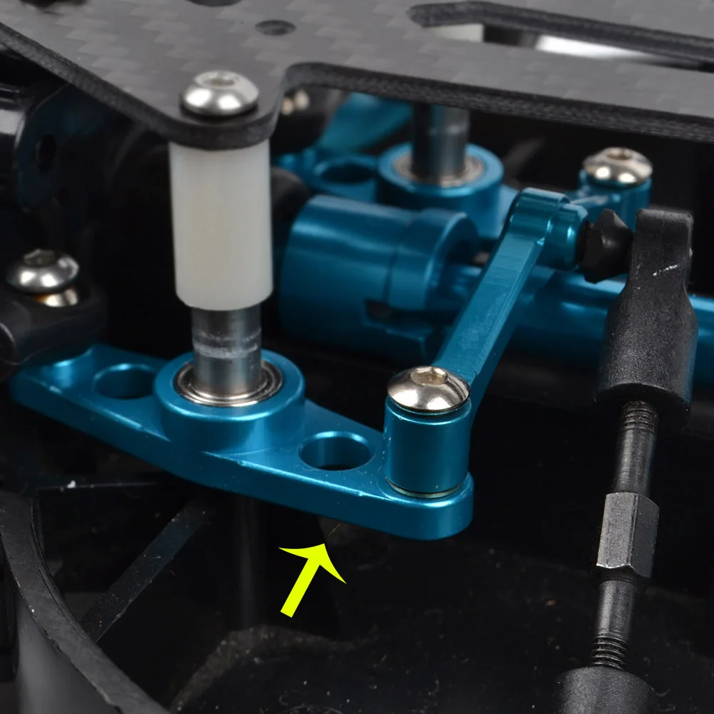 Brazos de direcci&oacute;n de aluminio TT01, accesorios para Tamiya TT-01, tipo E, TT-01E, 1/10 RC, piezas de actualizaci&oacute;n de coche de derrape-5
