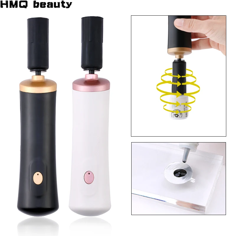 Limpiador eléctrico de pinceles de maquillaje, agitador de pegamento de pestañas para esmalte de uñas, máquina de agitación líquida con 2 conectores, 6 uds.