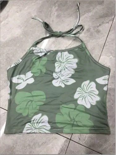 Женский укороченный топ с цветочным принтом на шнуровке | Женская одежда