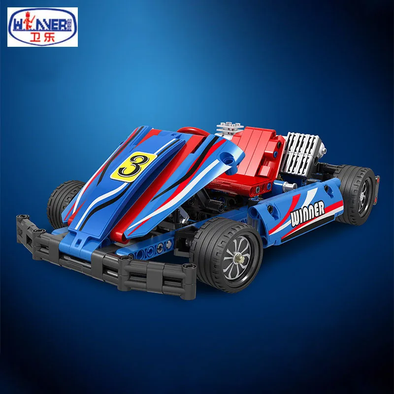 1:8 строительные блоки Technic City Racing Car Kart автомобиль обучающий DIY 371 шт Кирпичи