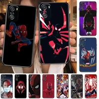 marvel avengers spider man super hero cartoon phone case for xiaomi redmi note 10 9 9s 8 7 6 5 a pro s t black cover silicone ba