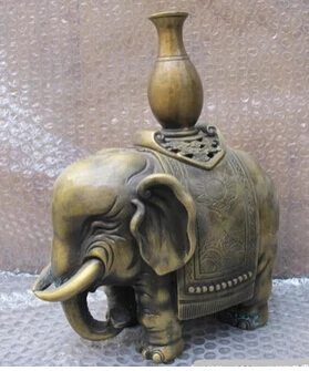 Статуэтка-курильница в виде слона медная бронзовая ручная работа резной |