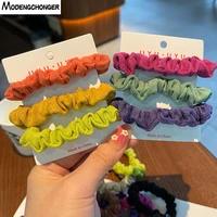 color suede hair ring sweet solid color bowknot rubber band high elasticity ponytail basic practical hair rope hair accessories
