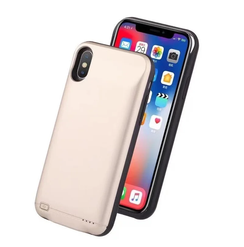 Funda para cargador de bater&iacute;a para iPhone 6, 6S, 7, 8 plus, paquete de bater&iacute;a externa de carga inal&aacute;mbrica con Audio para iPhone 11 Pro max-1