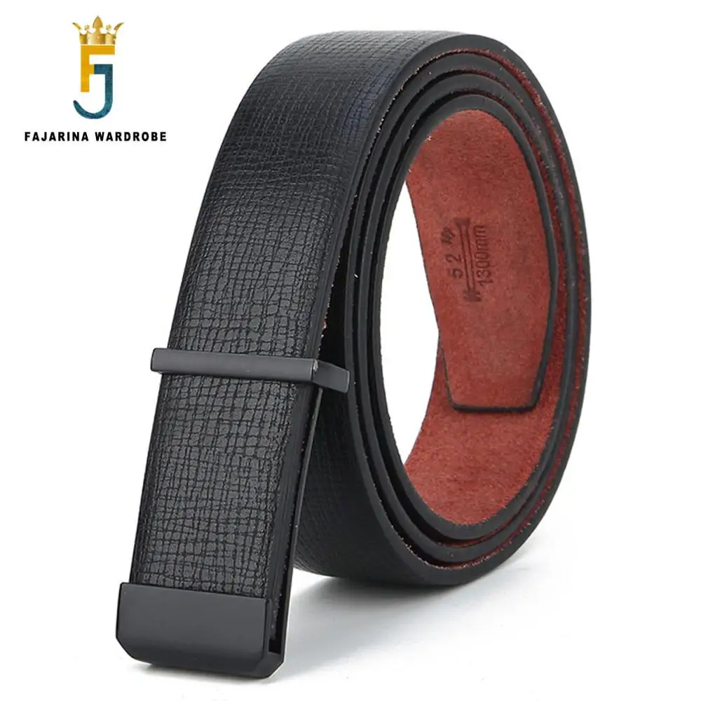 Ремень FAJARINA N17FJ74 мужской из натуральной кожи модный металлический пояс с пустой