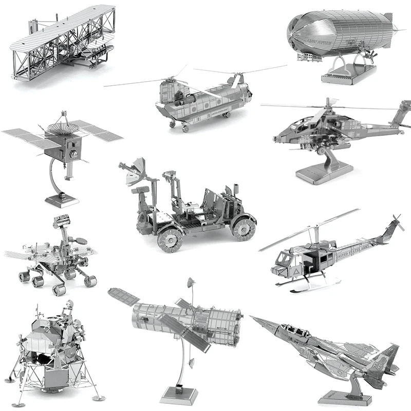 

Aviation 3D Metal Puzzles Aircraft Airplane Mars Rover Space Shuttle DIY Laser Jigsaw Cut Adult Kids Educational Manual Gift Toy