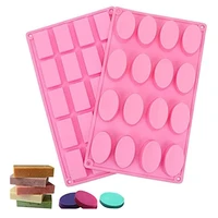 2 pack silicone mold for handmade soap jelly pudding cake baking tools 20 cavity rectangle 16 cavity oval mould