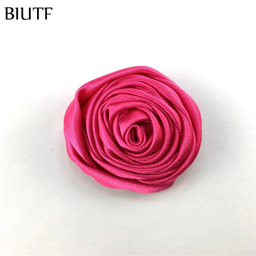10 шт./лот 3 5 см мини сатиновый цветок в рулоне с зажимом для волос виде бутона розы