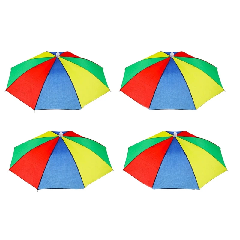 

8 Pieces Rainbow Umbrella Hat Umbrella Sun Hat Adjustable Umbrella Hats for Adults KidsOutdoor Fishing Gardening Camping