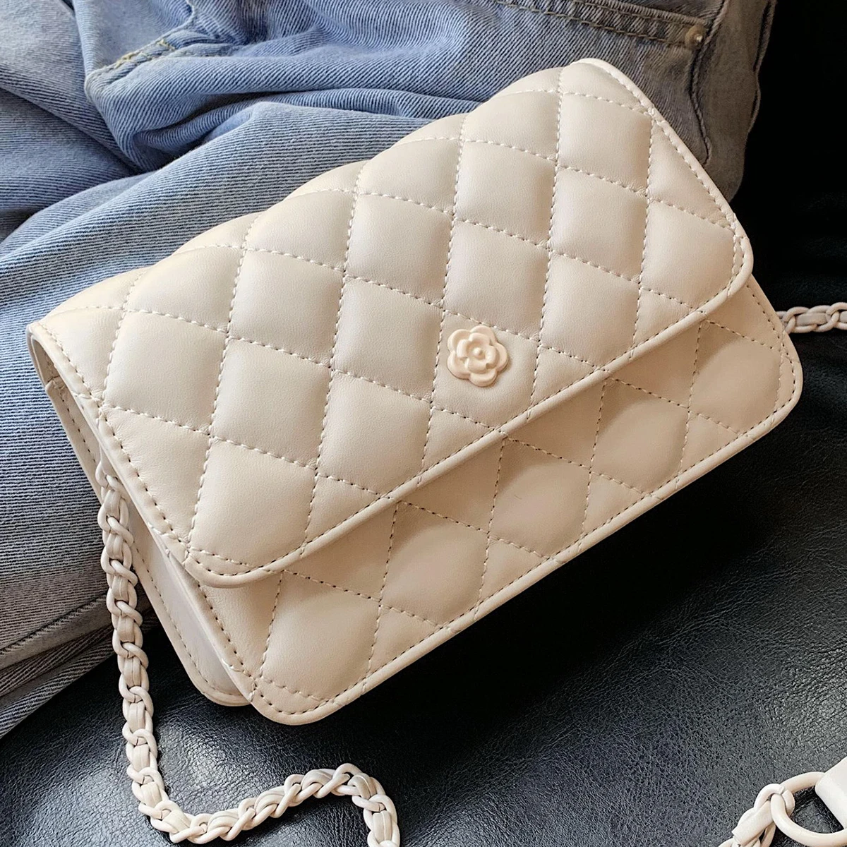 

Fashion Women PU Leather Handbag Diamond Lattice Shoulder Bag Chain Messenger Satchel Purses Designer Handbags High Quality