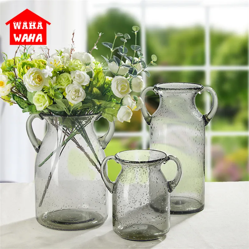 Прозрачная разноцветная настольная стеклянная ваза для гидропоники сушеные