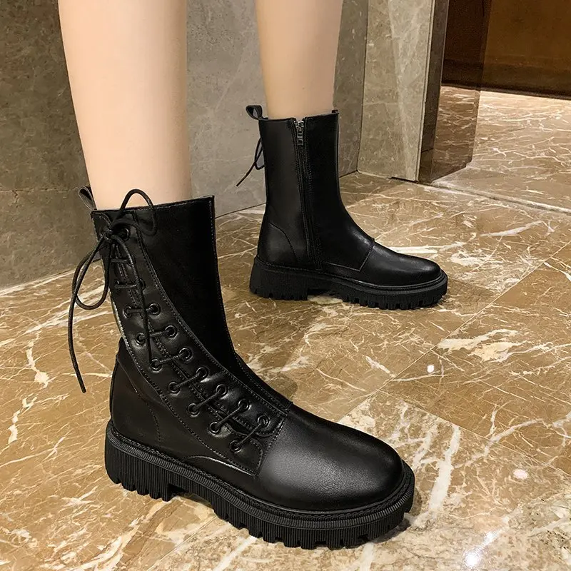 NEW boots female women shoes Black winter boots women Keep Warm Ankle Boots PU Leather Women's Boots Female winter shoes women