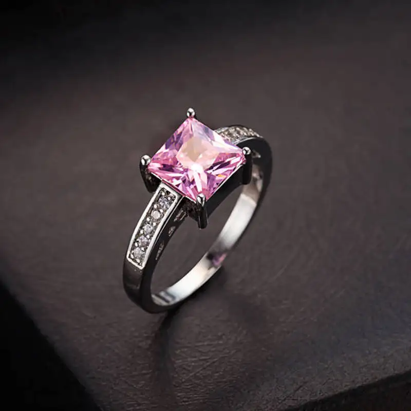 Срезанное кубическим цирконием серебряное кольцо модные аксессуары для женщин