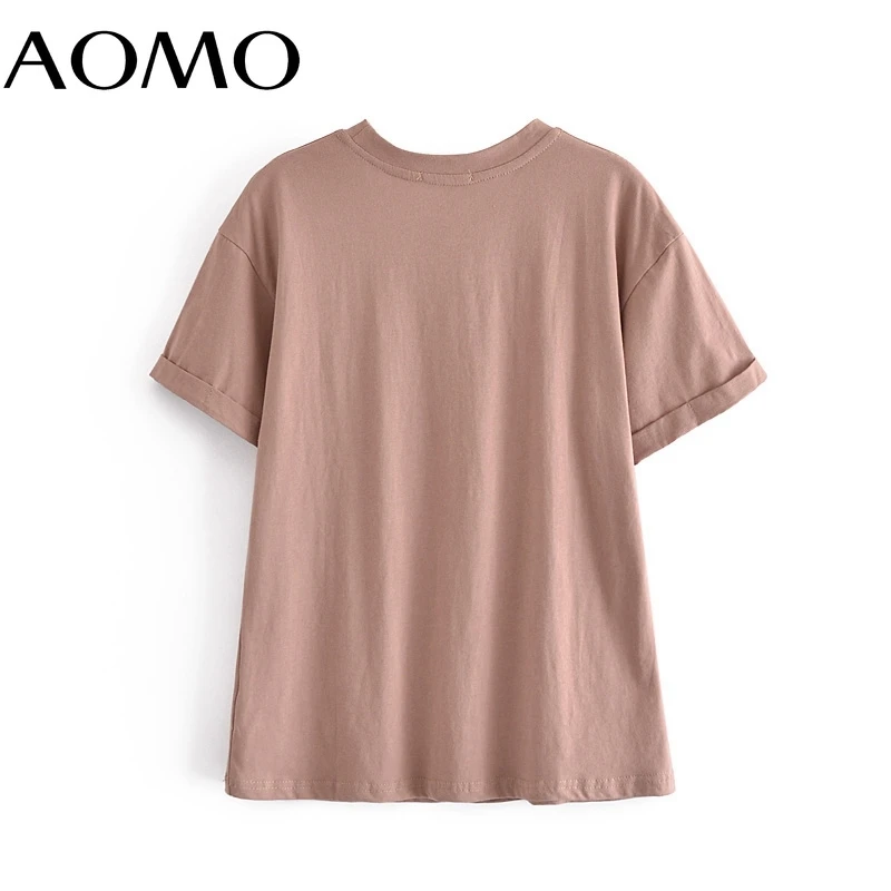 

AOMO 2021 Women Mountains Print Cotton T Shirt Short Sleeve O Neck Tees Ladies Casual Tee Shirt Street Wear Top 4D40A