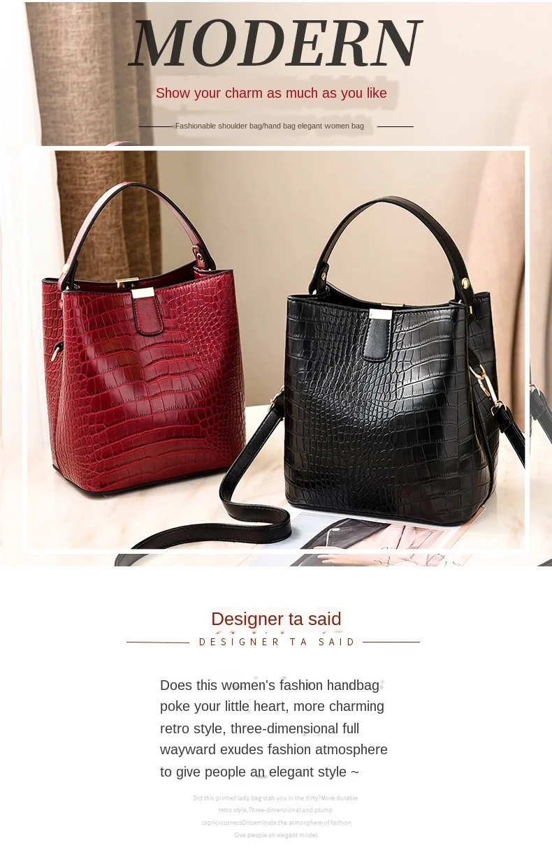

2020 new simple fashion bucket female bag handbag shoulder bag trend wild womens bags handbags women leather handbags bags