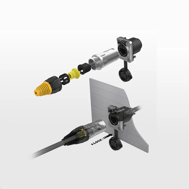 Сетевые водонепроницаемые соединители IP67 RJ45/Ethernet RJ45 водонепроницаемый штекер +