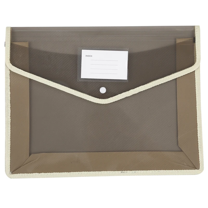 

5Pcs/Set A4 Plastic File Wallet Document Folder Premium Poly Pockets Envelope with Business Card Holder