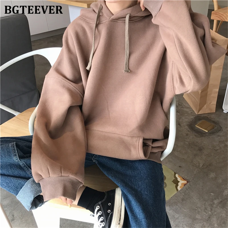 BGTEEVER Женская флисовая толстовка с капюшоном толстовки для женщин зима 2019