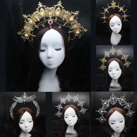 gothic lolita tiara crown headband diy material package halloween vintage sun goddess baroque halo headpiece parts