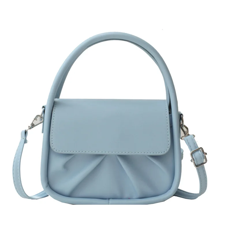 

Fashion Small Solid Color Square Bag Lady Portable Crossbody Bags Casual Tote Simple Top-handle Hand Bags