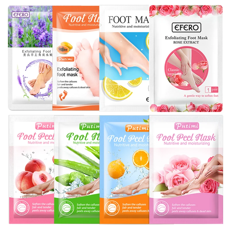 

8Pair Exfoliating Foot Mask Peeling for Legs Pedicure Socks Remove Callus Heel Dead Skin Care Whitening Foot SPA Peel Feet Masks