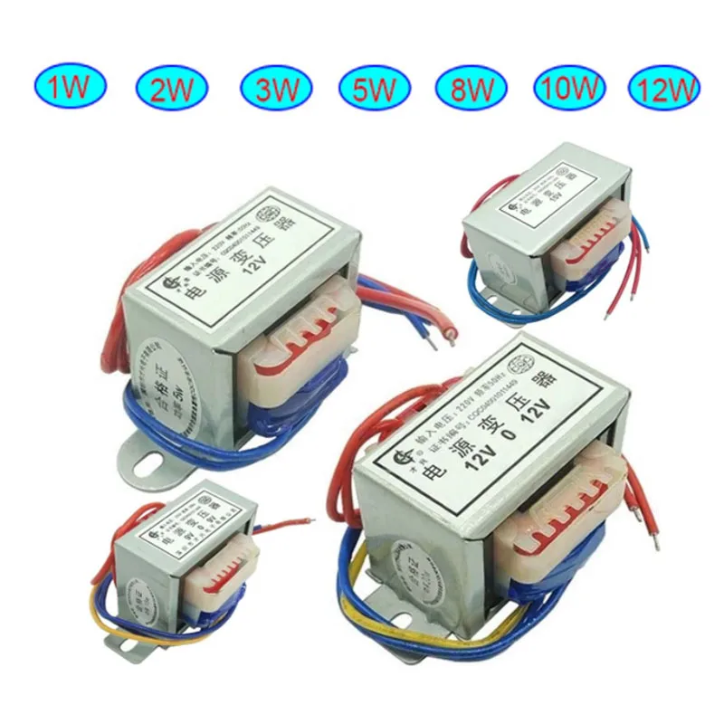 Power Transformer 1W 2W 3W 5W 8W 10W 12W Input AC 110V/220V/380V Output AC Single/Dual 6V 9V 12V 15V 18V 24V 36V