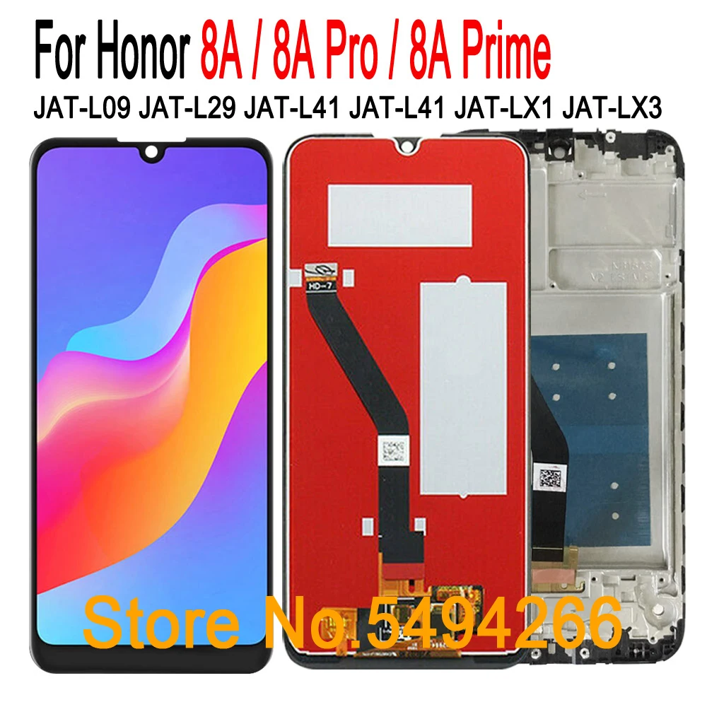 ЖК дисплей с сенсорным экраном для Honor 8A рамка в сборе Huawei Honor8A Pro/Prime модуль экрана