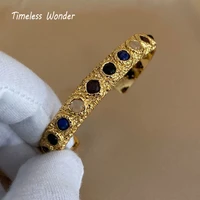 timeless wonder brass natural stone geo bangle bracelet women jewelry punk aesthetic goth boho designer ins trendy emo top 2577