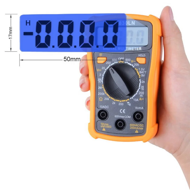 UK 830LN цифровой мультиметр тестер ЖК дисплей электрик ручной AC/DC измеритель