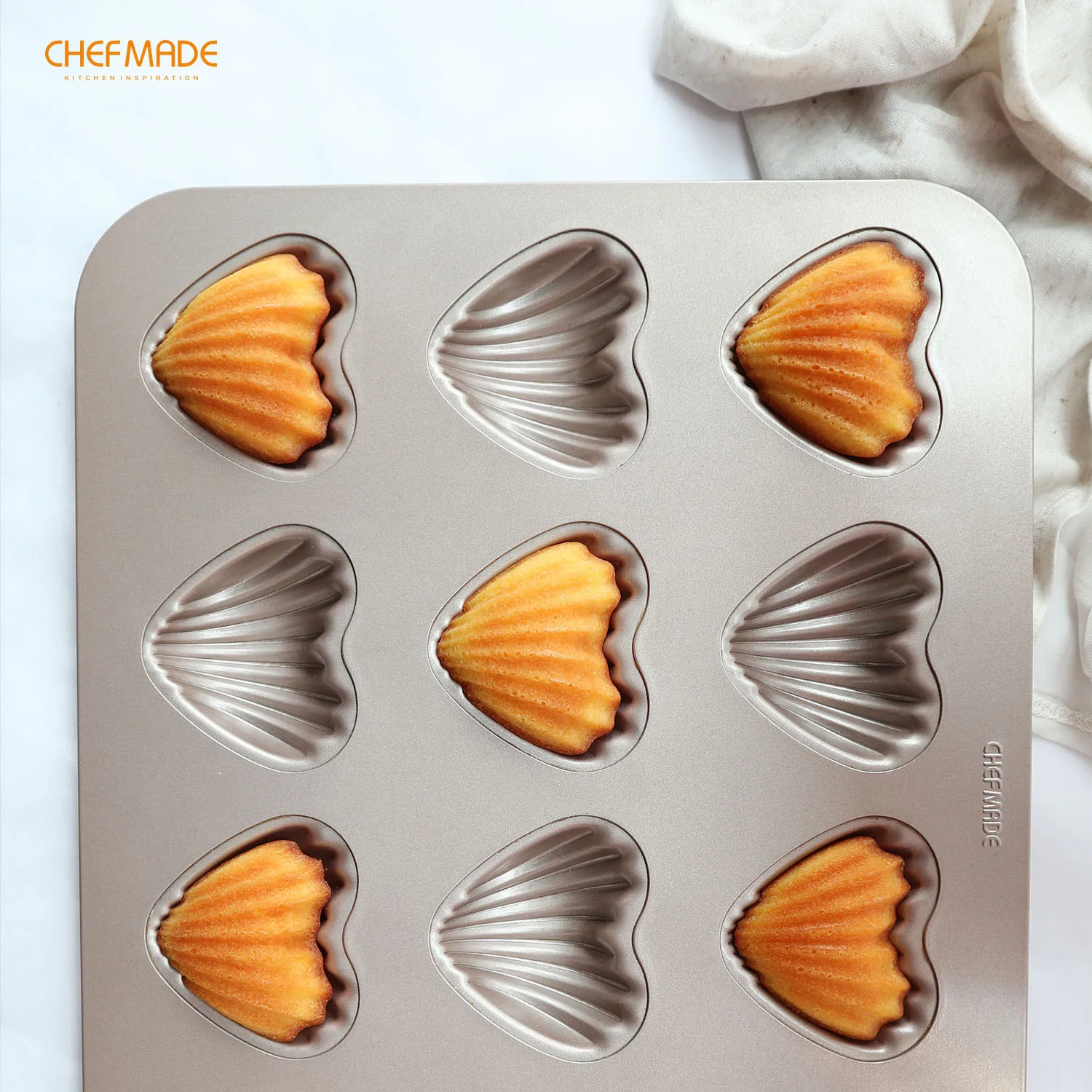 CHEFMADE Madeleine форма для выпечки тортов 12 полости с антипригарным покрытием в форме