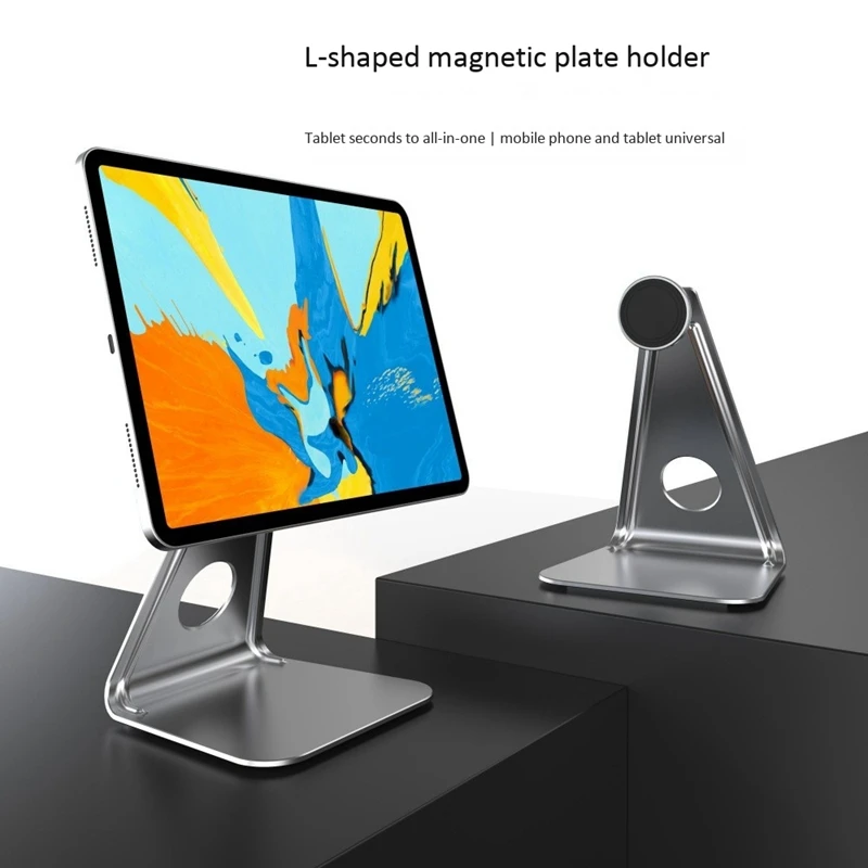 

Multi-Angle Tablet netic Mobile Phone Holder 360 degreeRotating Flat Support Frame Aluminum Alloy Desktop Support