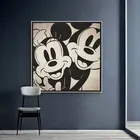 Картина на холсте с изображением Диснея, черно-белого Микки Мауса, Минни, плакаты и принты, Настенная картина для детской комнаты, домашний декор