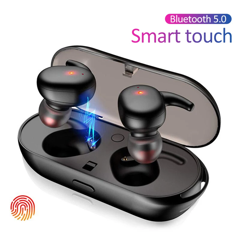 TWS наушники Bluetooth 5 0 беспроводные спортивные 3D стерео звук с портативным