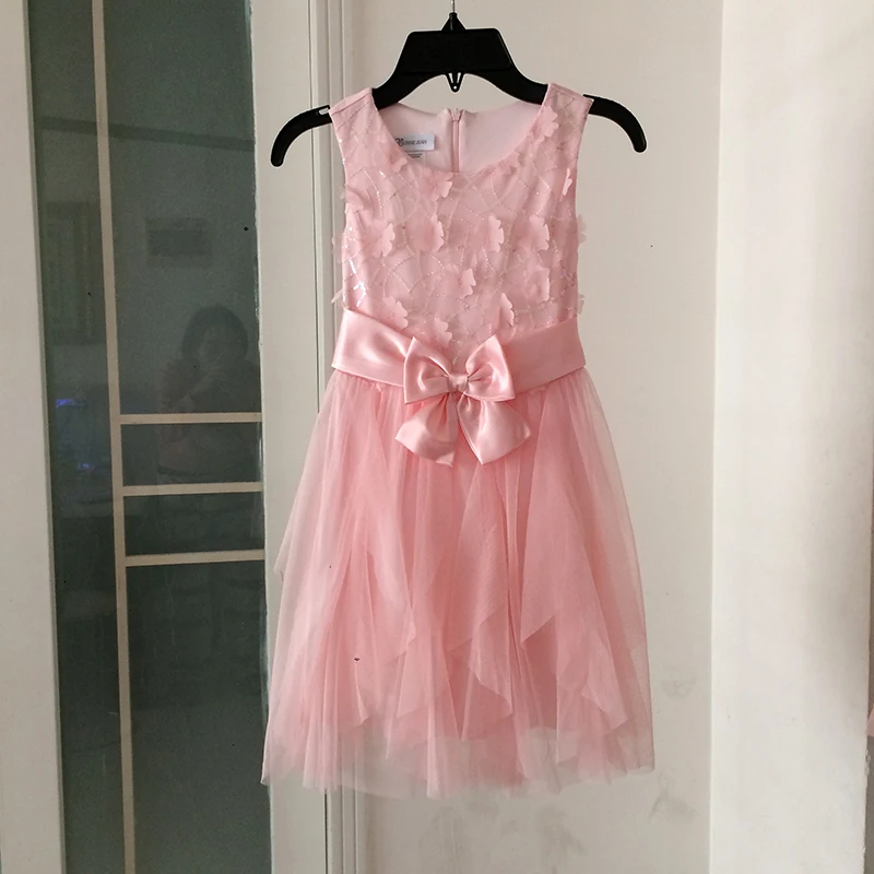 

Girl's Sequined Applique Cascade Dress Girls Party Dresses