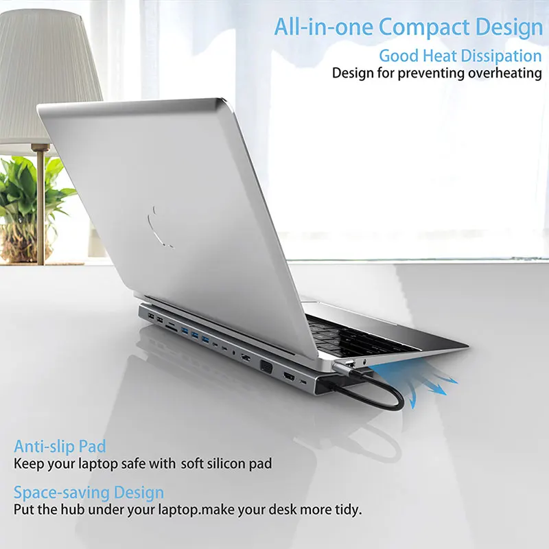 Док-станция 14 в 1 с Usb 3 0 Type C док-станция USB c на HDMI VGA TF/SD кардридер RJ45 PD аудио для MacBook