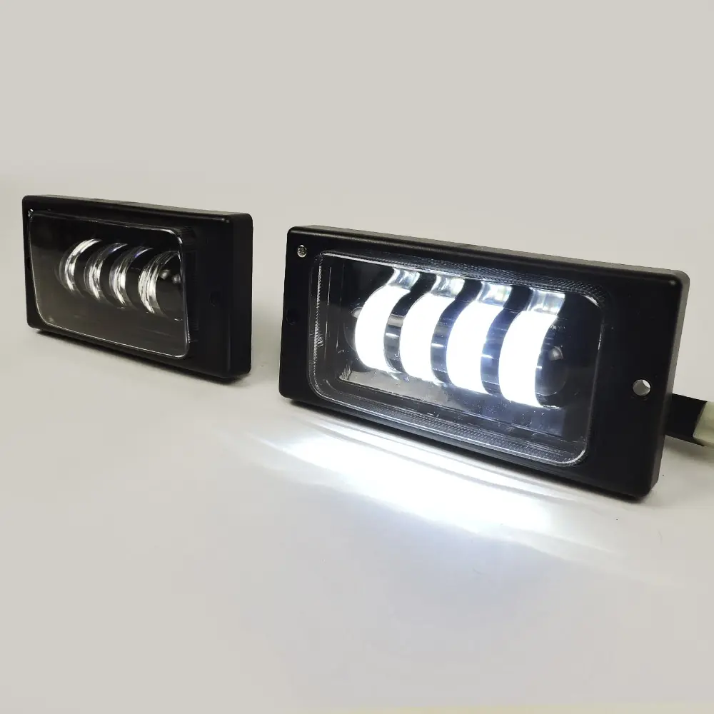 Противотуманные фары (ПТФ) светодиодные (LED) 4 линзы (полосы) 2 режима белый/желтый